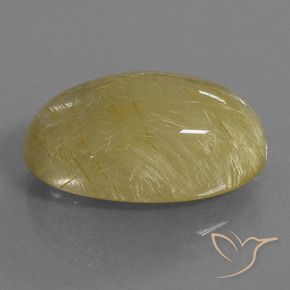Quartz rutile Jaune moyen naturelle ovale, 20.70 ct, Translucide