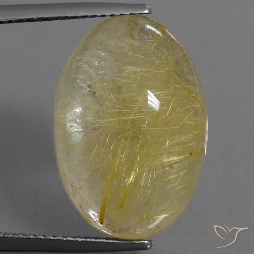 17.54ct Naturel Jaune clair Quartz rutile, ovale, Transparent