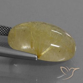 Quartz rutile Jaune clair naturelle ovale, 17.54 ct, Transparent