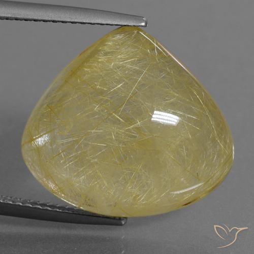 17.91ct Naturel Jaune chaud Quartz rutile, En forme de poire, Transparent