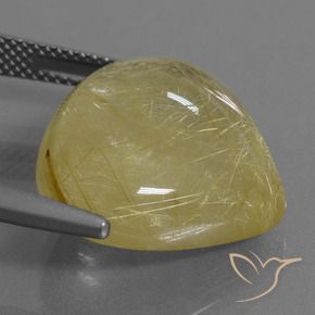 Quartz rutile Jaune chaud naturelle En forme de poire, 17.91 ct, Transparent