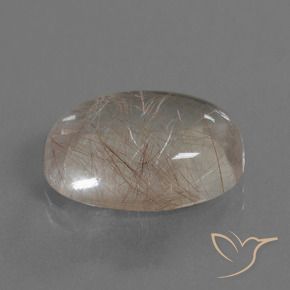 Quartz rutile Clair avec cuivre naturelle ovale, 8.28 ct, Transparent