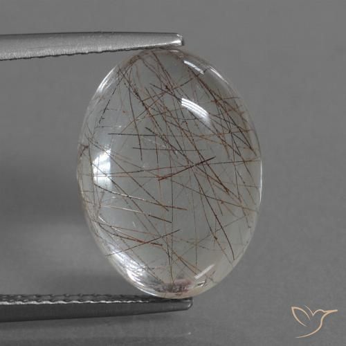 8.10ct Naturel Clair avec cuivre Quartz rutile, ovale, Transparent