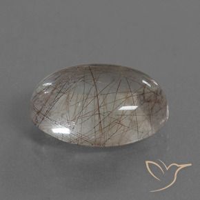 Quartz rutile Clair avec cuivre naturelle ovale, 8.10 ct, Transparent