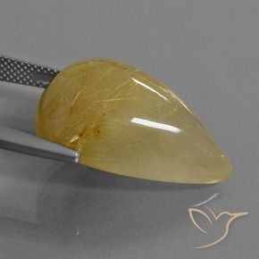 Quartz rutile Jaune terreux naturelle En forme de poire, 22.73 ct, Translucide