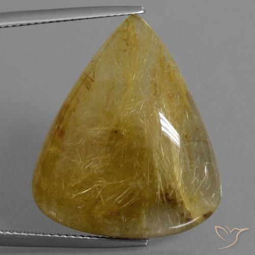 25.66ct Naturel Jaune terreux Quartz rutile, En forme de poire, Translucide