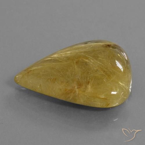 Quartz rutile Jaune terreux naturelle En forme de poire, 25.66 ct, Translucide