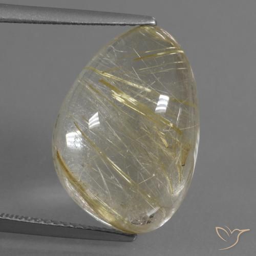 12.10ct Naturel Jaune clair Quartz rutile, Fantaisie, Transparent