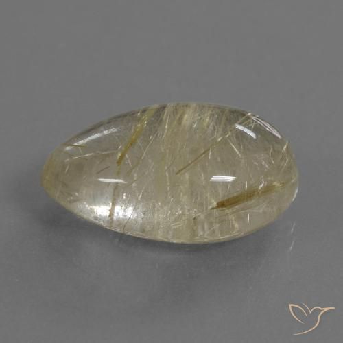 Quartz rutile Jaune clair naturelle Fantaisie, 12.10 ct, Transparent