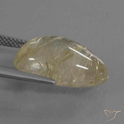 Quartz rutile Jaune clair naturelle Fantaisie, 12.10 ct, Transparent