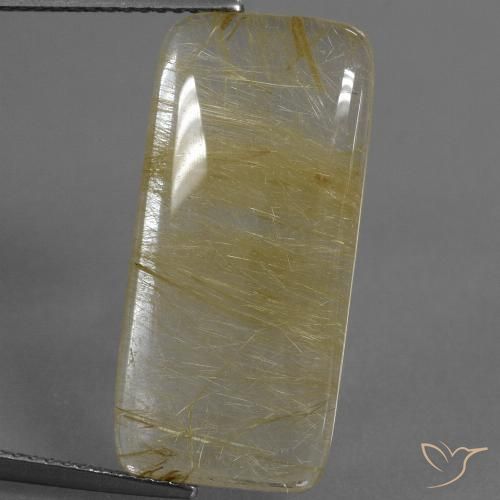 10.78ct Naturel Jaune clair Quartz rutile, Coussin, Transparent
