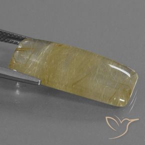Quartz rutile Jaune clair naturelle Coussin, 10.78 ct, Transparent