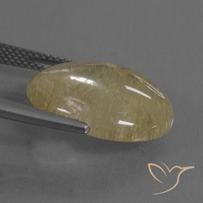 Quartz rutile Jaune clair naturelle ovale, 10.36 ct, Transparent