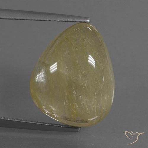 10.83ct Naturel Jaune clair Quartz rutile, En forme de poire, Translucide