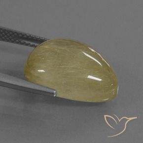 Quartz rutile Jaune clair naturelle En forme de poire, 10.83 ct, Translucide