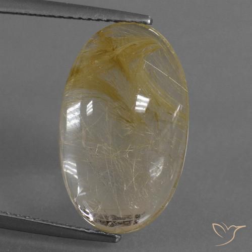 8.65ct Naturel Jaune chaud Quartz rutile, ovale, Transparent