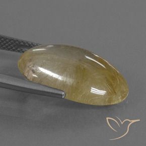 Quartz rutile Jaune chaud naturelle ovale, 8.65 ct, Transparent