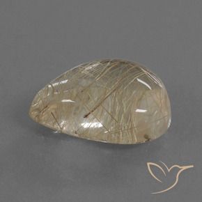 Quartz rutile Marron clair naturelle En forme de poire, 10.54 ct, Transparent