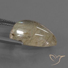 Quartz rutile Marron clair naturelle En forme de poire, 10.54 ct, Transparent