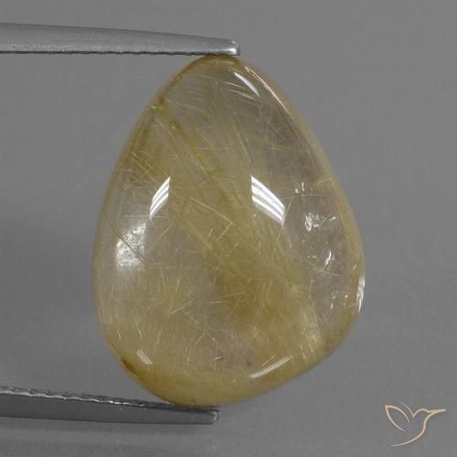 14.00ct Naturel Light Dijon Yellow Quartz rutile, Fantaisie, Transparent