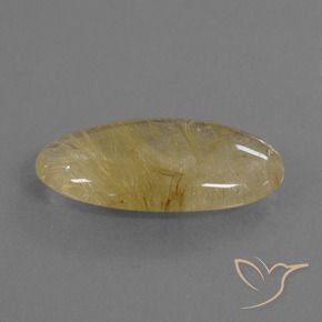 Quartz rutile Jaune moyen naturelle ovale, 12.70 ct, Transparent