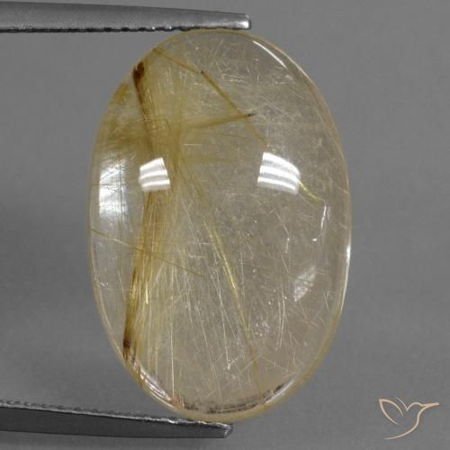 10.01ct Naturel Jaune Dijon Quartz rutile, ovale, Transparent