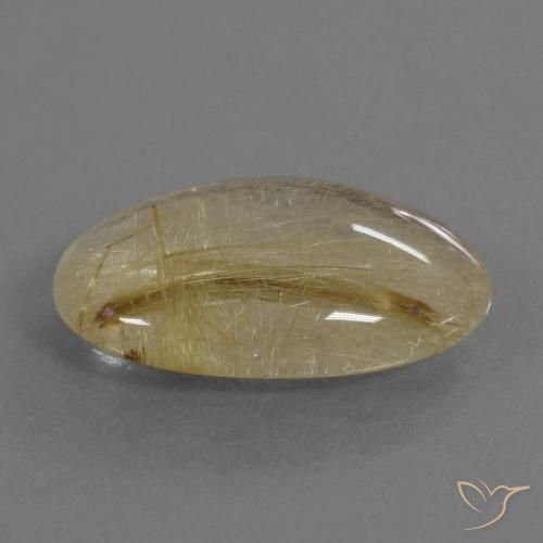 Quartz rutile Jaune Dijon naturelle ovale, 10.01 ct, Transparent