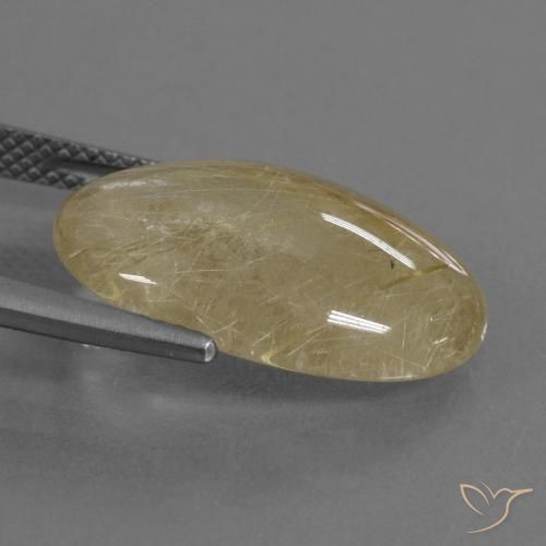 Quartz rutile Jaune Dijon naturelle ovale, 10.01 ct, Transparent