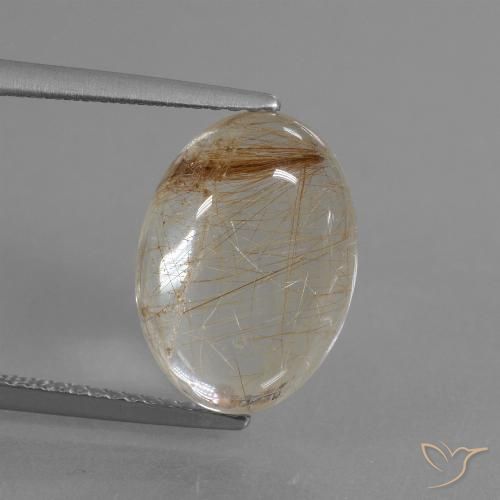 6.48ct Naturel Marron chaud Quartz rutile, ovale, Transparent
