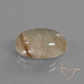 Quartz rutile Marron chaud naturelle ovale, 6.48 ct, Transparent