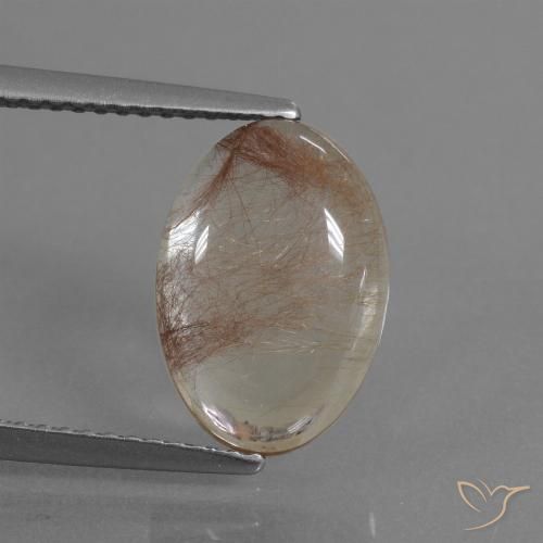 3.64ct Naturel Clair avec cuivre Quartz rutile, ovale, Transparent