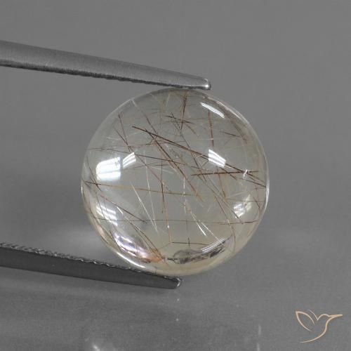 6.66ct Naturel Marron très clair Quartz rutile, Tour, Transparent