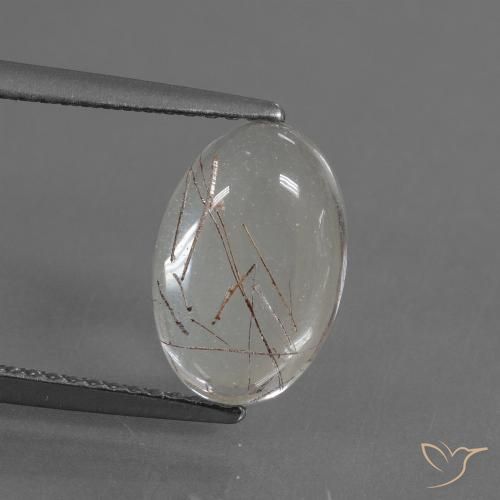 3.08ct Naturel Clair avec cuivre Quartz rutile, ovale, Transparent