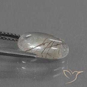 Quartz rutile Clair avec cuivre naturelle ovale, 3.08 ct, Transparent
