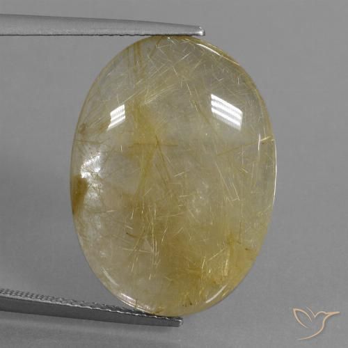 17.46ct Naturel Doré vif Quartz rutile, ovale, Transparent