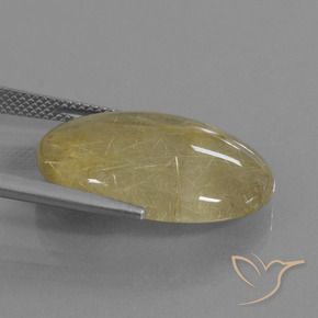 Quartz rutile Doré vif naturelle ovale, 17.46 ct, Transparent