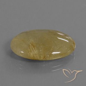 Quartz rutile Jaune doré naturelle ovale, 17.69 ct, Translucide