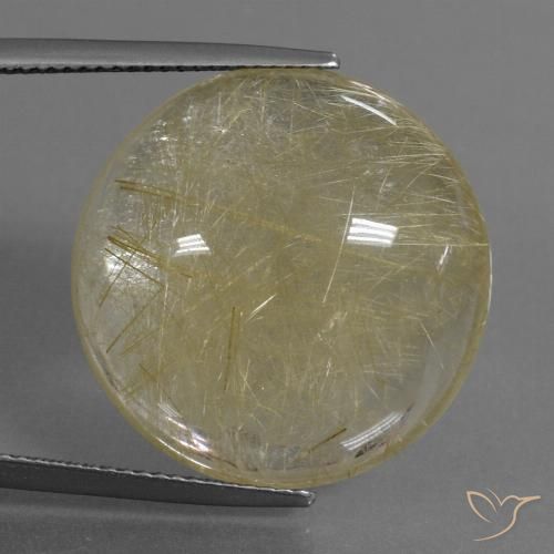 30.09ct Naturel Jaune clair Quartz rutile, Tour, Transparent