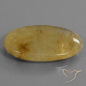 Quartz rutile Jaune doré naturelle ovale, 39.16 ct, Translucide