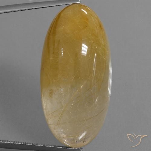 56.10ct Naturel Or moyen Quartz rutile, ovale, Translucide
