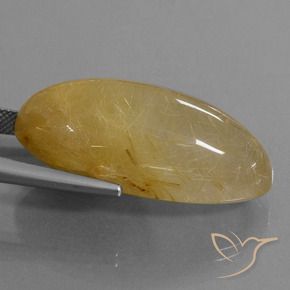 Quartz rutile Or moyen naturelle ovale, 56.10 ct, Translucide