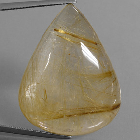 Quartz rutilé doré naturelle en forme de poire, 60,37 ct, transparent