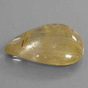 Quartz rutilé doré naturelle en forme de poire, 60,37 ct, transparent
