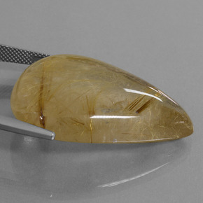 Quartz rutilé doré naturelle en forme de poire, 60,37 ct, transparent