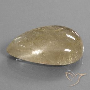 Quartz rutile Jaune chaud naturelle En forme de poire, 34.22 ct, Transparent