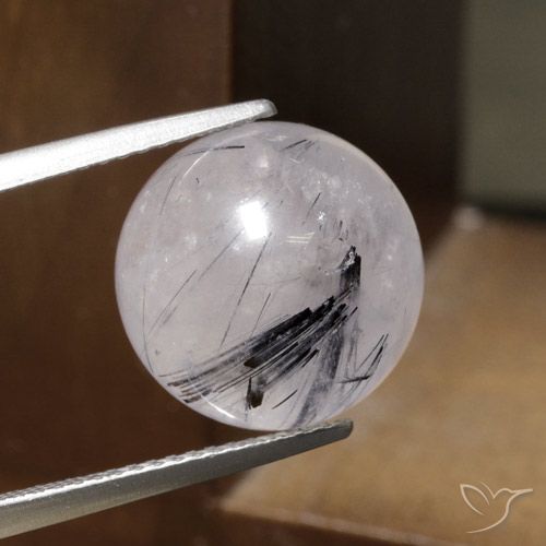 14.19ct Naturel Clair avec noir Quartz rutile, Sphère / Boule, Translucide