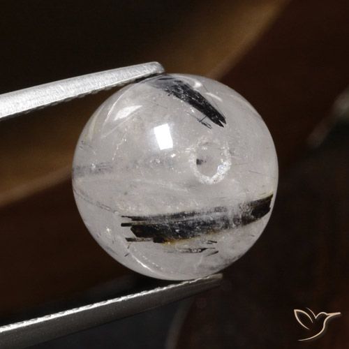 12.31ct Naturel Clair avec noir Quartz rutile, Sphère / Boule, Translucide