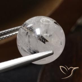 Quartz rutile Clair avec noir naturelle Sphère / Boule, 12.31 ct, Translucide