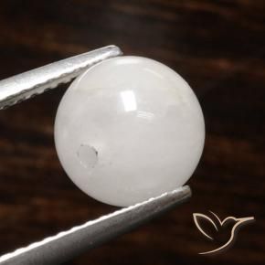 Quartz rutile Blanc grisâtre naturelle Sphère / Boule, 4.05 ct, Translucide