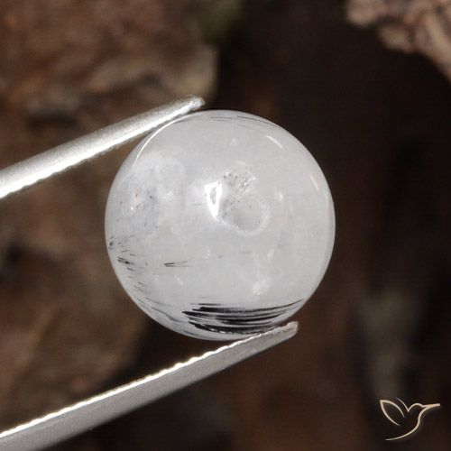 12.16ct Naturel Clair avec noir Quartz rutile, Sphère / Boule, Translucide